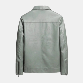 Tarpvalstybinis pavasario ir rudens naujas 2025 m. odinis švarkas vyrams, madingas laisvalaikio stiliaus lengvas verslo PU odinis švarkas su atvartu, fabrikas