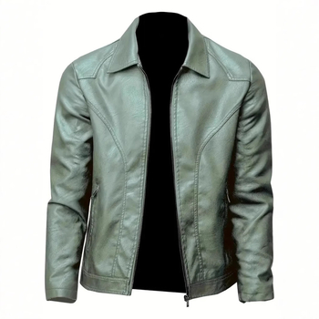 Tarpvalstybinis pavasario ir rudens naujas 2025 m. odinis švarkas vyrams, madingas laisvalaikio stiliaus lengvas verslo PU odinis švarkas su atvartu, fabrikas