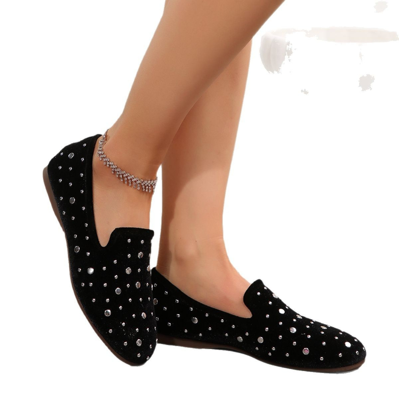 Pantofi de damă cu toc înalt, confortabili, cu strasuri, la modă coreeană, casual, fără slip-on, cu platformă