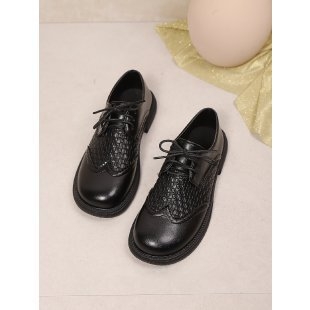 Pantofi de damă din piele, stil britanic, de primăvară și toamnă, noi, export transfrontalier, stil retro, din piele moale, cu toc jos, șireturi Brogue