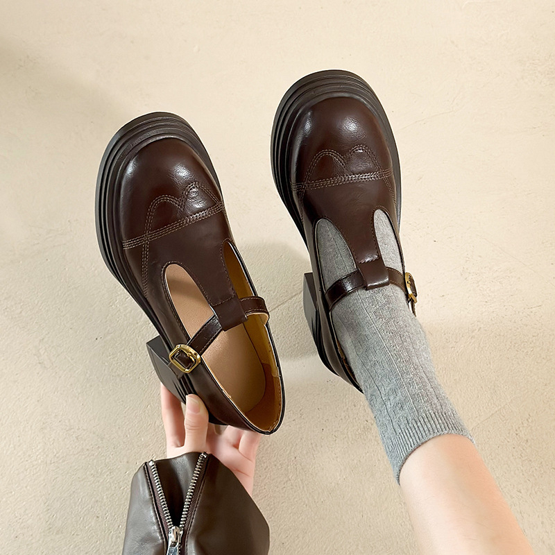 Proljeće i jesen 2025. Nove Mary Jane francuske uniforme, male kožne cipele za žene, britanski stil, srednja peta, debela peta, studentske ženske cipele s jednom potpeticom, moderne