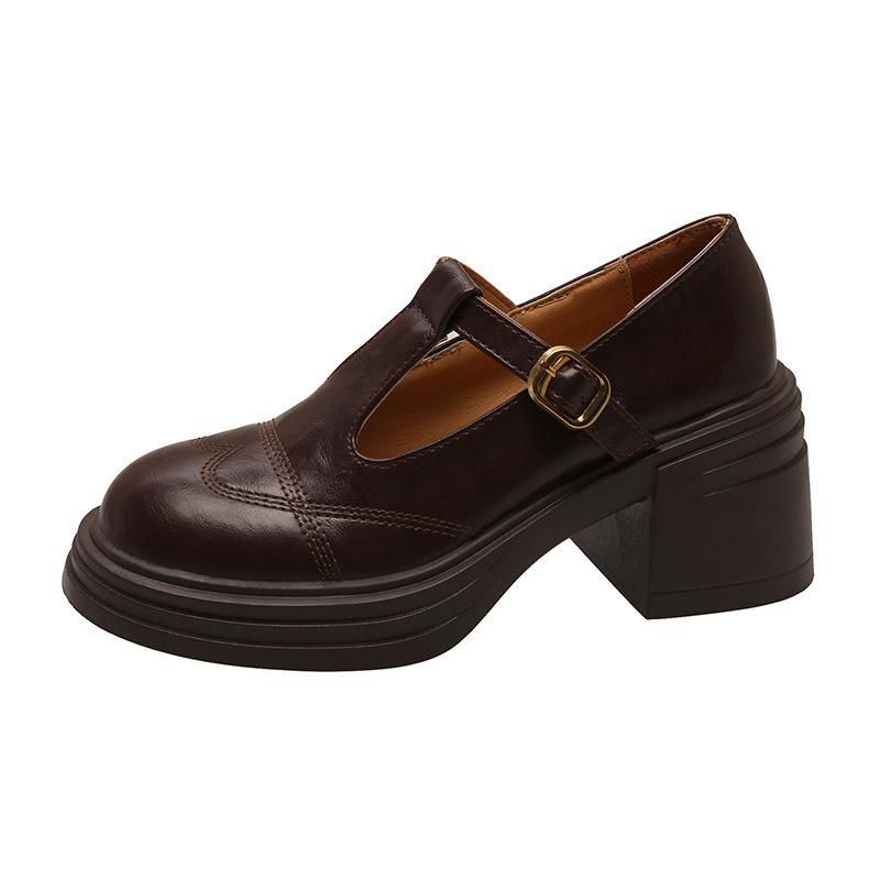 Proljeće i jesen 2025. Nove Mary Jane francuske uniforme, male kožne cipele za žene, britanski stil, srednja peta, debela peta, studentske ženske cipele s jednom potpeticom, moderne