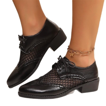 Γυναικεία μικρά δερμάτινα παπούτσια μεγάλου μεγέθους με συρραφές και μυτερή μύτη, νέα βρετανικού στιλ, αναπνεύσιμα παπούτσια, άνοιξη και καλοκαίρι 2025