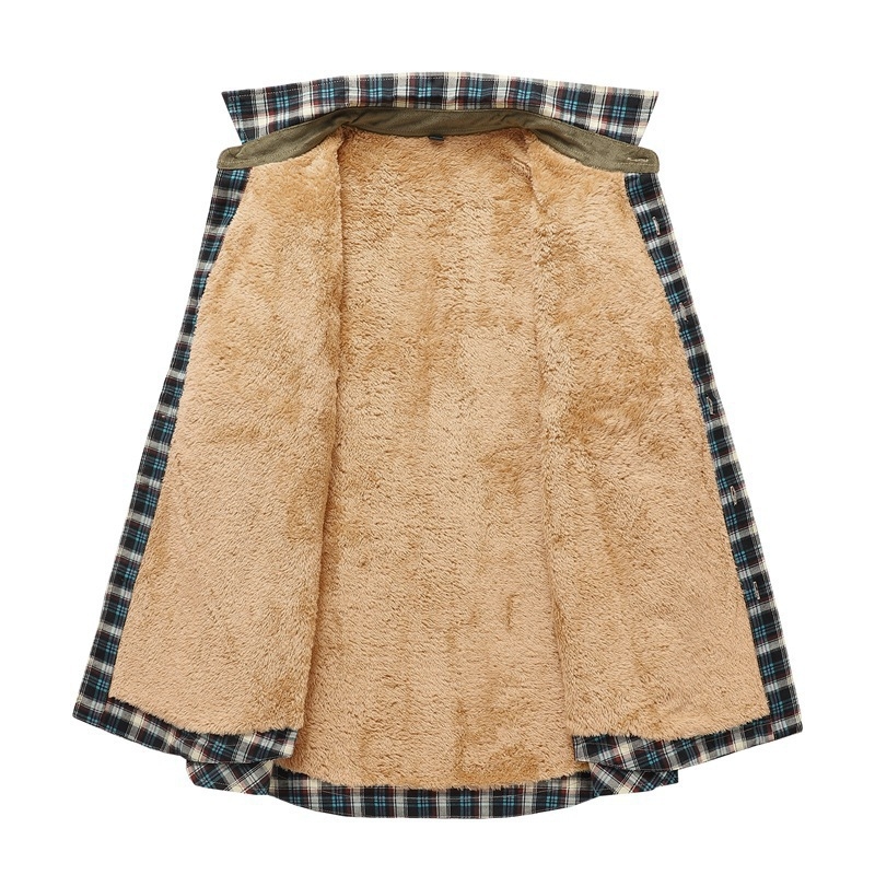 Muška baršunasta zadebljana košulja europske veličine, prekogranična, karirana, ležerna radna odjeća, europska i američka jakna