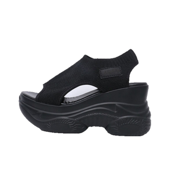 Μοντέρνα πλεκτά σανδάλια για γυναίκες Άνοιξη και καλοκαίρι 2025 Νέα κορεάτικα στυλ πλατφόρμας με χοντρή σόλα και καθαρό χρώμα, slip-on, σανδάλια εξαγωγής αθλητικού στυλ