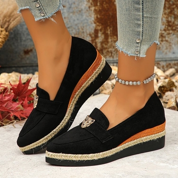 Γυναικεία σουέτ μονόχρωμα παπούτσια 2024, φθινοπωρινά, casual, ευρωπαϊκού και αμερικανικού στιλ, μυτερά, χοντρή σόλα, μονόχρωμα παπούτσια εξωτερικού εμπορίου, μεγάλα μεγέθη