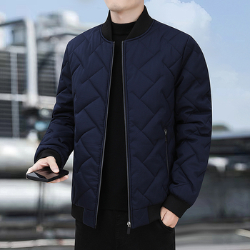 Ανδρικό παλτό American με επένδυση από βαμβάκι Plus Fertilizer Plus Size Winter Coat, ζεστό, casual ανδρικό παλτό με επένδυση από βαμβάκι, ανδρικό μπουφάν με κάθετο γιακά και επένδυση από βαμβάκι