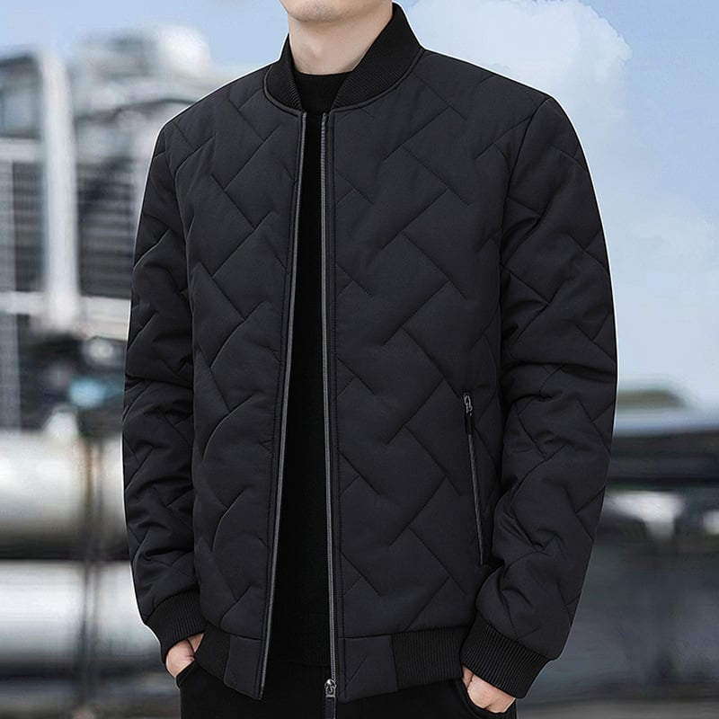 Jachetă de iarnă pentru bărbați, cu guler vertical, căptușită cu bumbac, caldă, casual, pentru bărbați