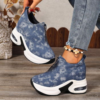 Pantofi sport pentru femei, cu talpă groasă, stil coreean, la modă și versatil, cu platformă, pentru călătorii, sport, sport, pantofi albi, cu talpă înaltă