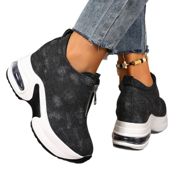 Γυναικεία παπούτσια που αυξάνουν το ύψος για το καλοκαίρι και το φθινόπωρο του 2024, μοντέρνα, ευέλικτα, κορεάτικα στυλ, άνετα, αθλητικά, ταξιδιού, μονά λευκά παπούτσια με χοντρή σόλα