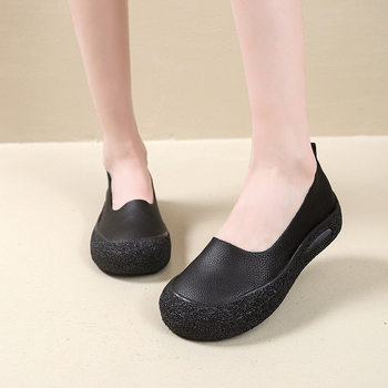 Γυναικεία παπούτσια μεγάλου μεγέθους με μαλακή σόλα, καλοκαίρι 2025, νέα ρετρό, άνετα, ευέλικτα, σκουφάκια με χοντρή σόλα για γυναίκες