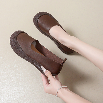 Γυναικεία παπούτσια μεγάλου μεγέθους με μαλακή σόλα, καλοκαίρι 2025, νέα ρετρό, άνετα, ευέλικτα, σκουφάκια με χοντρή σόλα για γυναίκες