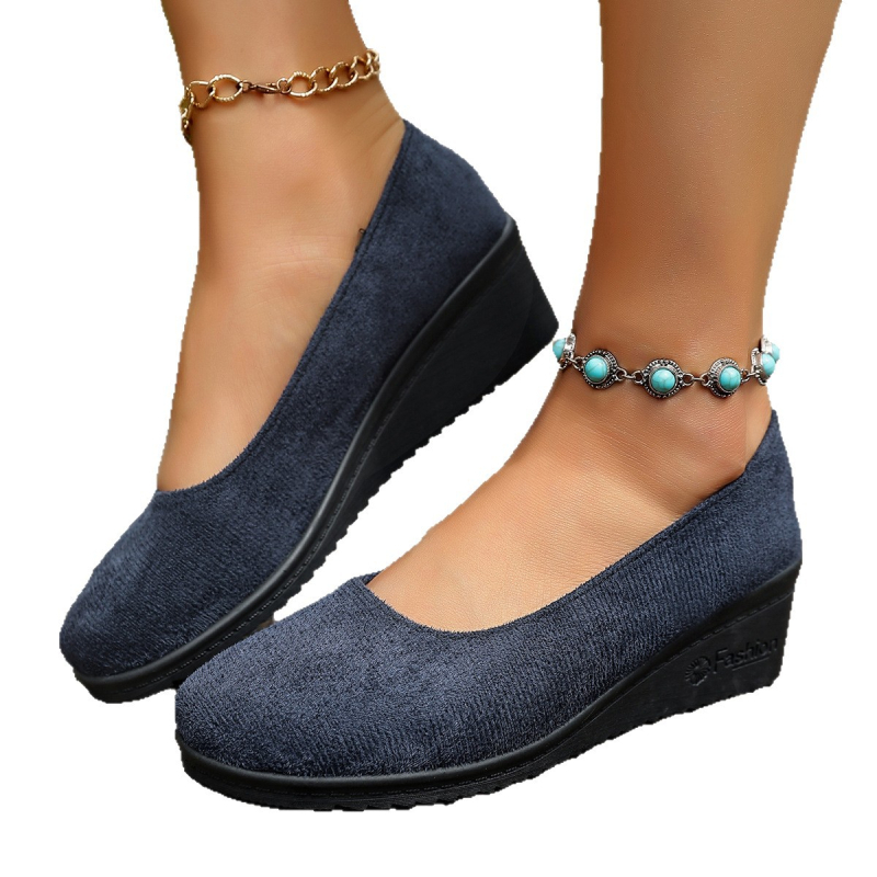 Pantofi sport pentru femei de mărime mare, cu toc plat, confortabili, din piele întoarsă, cu talpă groasă și toc plat, cu vârf rotund, cu talpă plată, de culoare pură, pentru primăvară și toc de damă