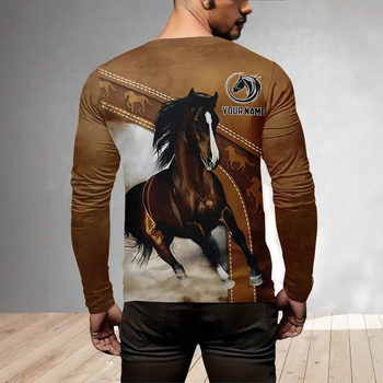 Ανδρικό T-shirt με άλογο σε προσφορά, με τρισδιάστατη εκτύπωση, σε ανοιξιάτικες και φθινοπωρινές αγορές, σε ανοδικές και φθινοπωρινές πωλήσεις, casual και άνετο, με μακριά μανίκια, για άνδρες, σε διασυνοριακή τιμή, για άνδρες και γυναίκες.