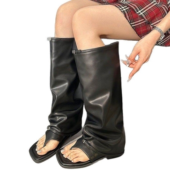 Άνετες μπότες με κλιπ στα δάχτυλα Άνοιξη και καλοκαίρι 2025 Νέες μπότες Western Cool, καυτά παντελόνια για κορίτσια, μακριά μπότες, σανδάλια, γυναικεία σανδάλια