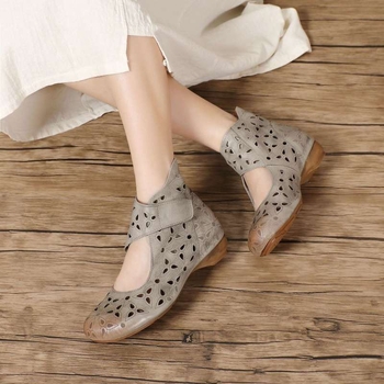 Naiste suvesandaalid, uued retro etnilise stiiliga õõnsad hingavad, kerged, libisemiskindlad, pehme põhjaga mitmekülgsed auguga sandaalid