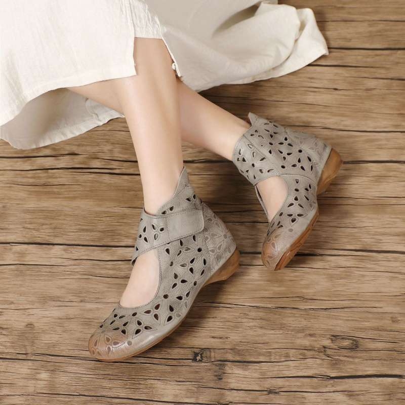 Naiste suvesandaalid, uued retro etnilise stiiliga õõnsad hingavad, kerged, libisemiskindlad, pehme põhjaga mitmekülgsed auguga sandaalid