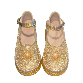 Γυναικεία παπούτσια Plus Size 2025 Καλοκαιρινά, Νέα σανδάλια με ανοιχτά δάχτυλα, γυναικεία σανδάλια θαλάσσης σε κορεατικό στιλ, με σχέδιο λουλουδιών και σχέδιο αυτοκινήτου.