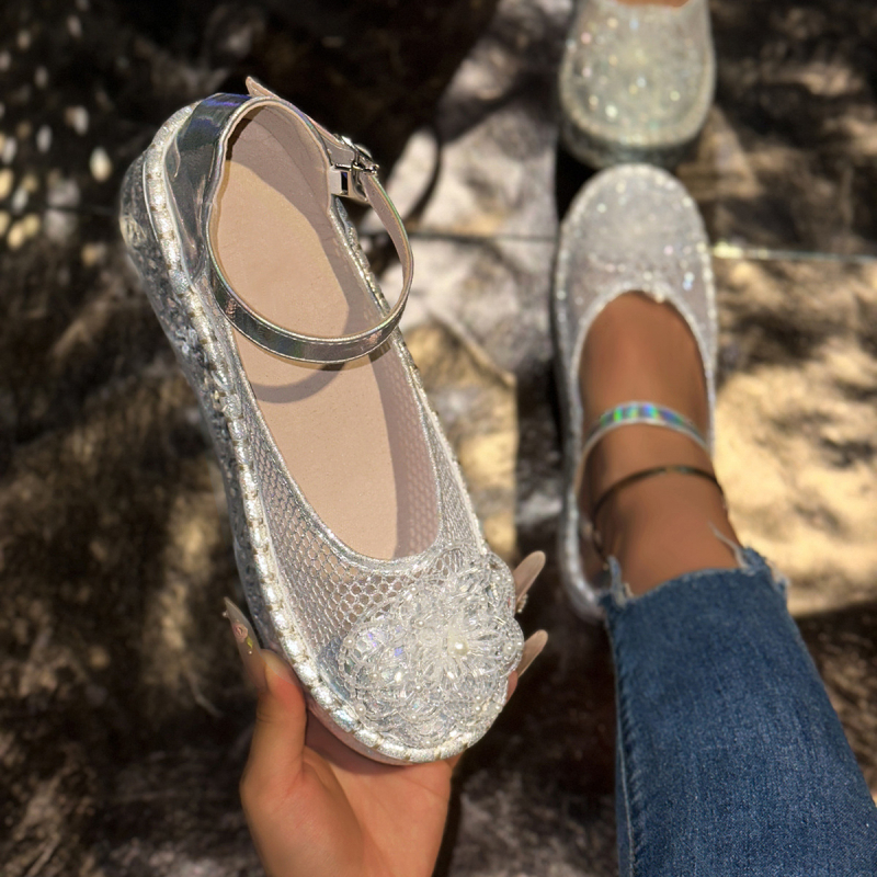 Sandale de plajă casual cu toc înalt, stil coreean, cu imprimeu floral, talie înaltă, talie înaltă, mărime plus, 2025