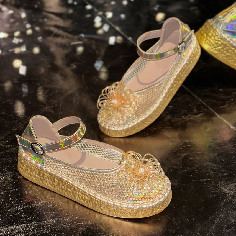 Sandale de plajă casual cu toc înalt, stil coreean, cu imprimeu floral, talie înaltă, talie înaltă, mărime plus, 2025