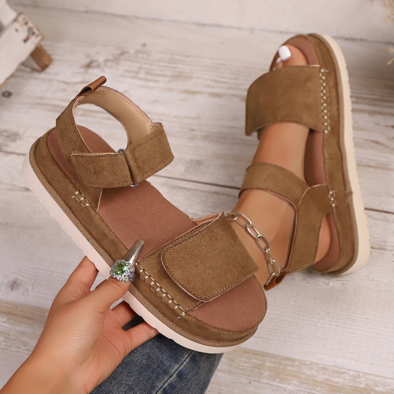 Nove sandale za plažu s debelim potplatom i čičkom, velike veličine, na platformi, ležerne, s jednim remenom i preko ruba, veličina 43