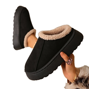25 Νέες μπότες χιονιού με χοντρή σόλα για γυναίκες, για το φθινόπωρο και τον χειμώνα, Temu Export, μεγάλου μεγέθους, με γούνινο στόμα και επένδυση από φλις, από παχύ βαμβάκι.