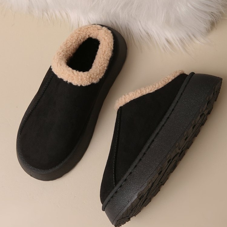 25 есенни и зимни нови снежни ботуши с дебела подметка за жени, износ от трансграничен модел, голям размер, пухкави пръсти, с поларена подплата, удебелени памучни обувки