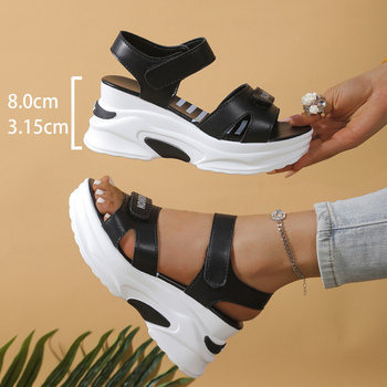 Sandale sport cu platformă pentru femei, vara anului 2025, sandale cu platformă și talpă groasă, cu velcro, pentru celebrități, studenți, vara anului 2025