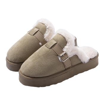 Birkenstock Чехли Дамски Зимни с полар подплата Нови 2024 Бременни Дамски Обувки Mao Mao Домашни Топли Памучни Чехли с Дебела Подметка Дамско Връхно Облекло