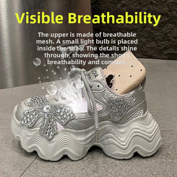 Γυναικεία Παπούτσια Torre Άνοιξης 2025 με Στρας, Νέα, Casual, Γυναικεία Παπούτσια για Άνοδο Ύψους, Μικρά, Ανδρικά Παπούτσια Torre με Πλατφόρμα και Διαμάντια