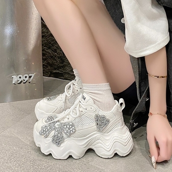 Γυναικεία Παπούτσια Torre Άνοιξης 2025 με Στρας, Νέα, Casual, Γυναικεία Παπούτσια για Άνοδο Ύψους, Μικρά, Ανδρικά Παπούτσια Torre με Πλατφόρμα και Διαμάντια