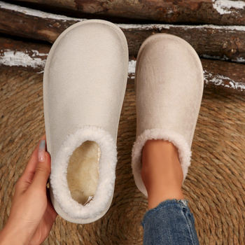 Γυναικείες Βαμβακερές Παντόφλες 2025 Νέες Χειμερινές Ρετρό Ιαπωνικού Στυλ Βελούδινες Επίπεδες με Στρογγυλή Δάχτυλα, Πολυχρηστικές Γυναικείες Παντόφλες Birkenstock με Κλειστά Δάχτυλα