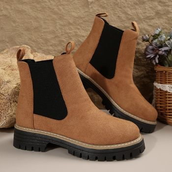 Muške čizme u britanskom stilu, kratke slip-on čizme s debelim potplatom, moderne muške Chelsea čizme, modne i trendi 44310-R