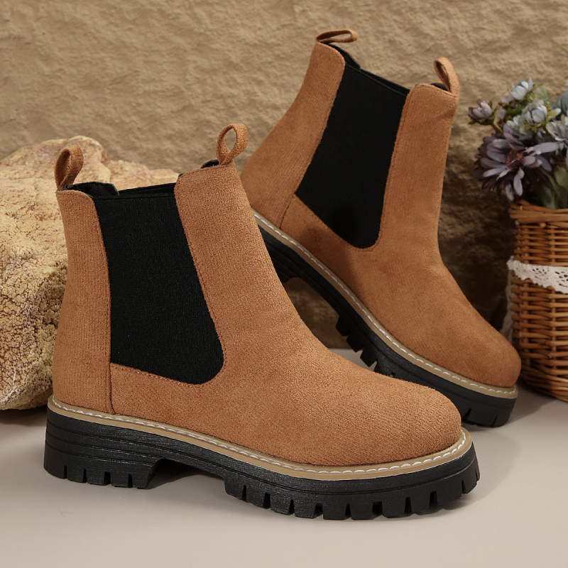 Muške čizme u britanskom stilu, kratke slip-on čizme s debelim potplatom, moderne muške Chelsea čizme, modne i trendi 44310-R