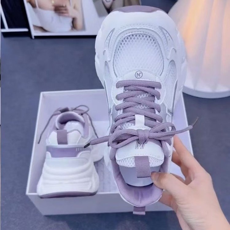 Pantofi sport casual ușori, cu plasă mică, respirabili, stil popular, pentru femei, vara 2025