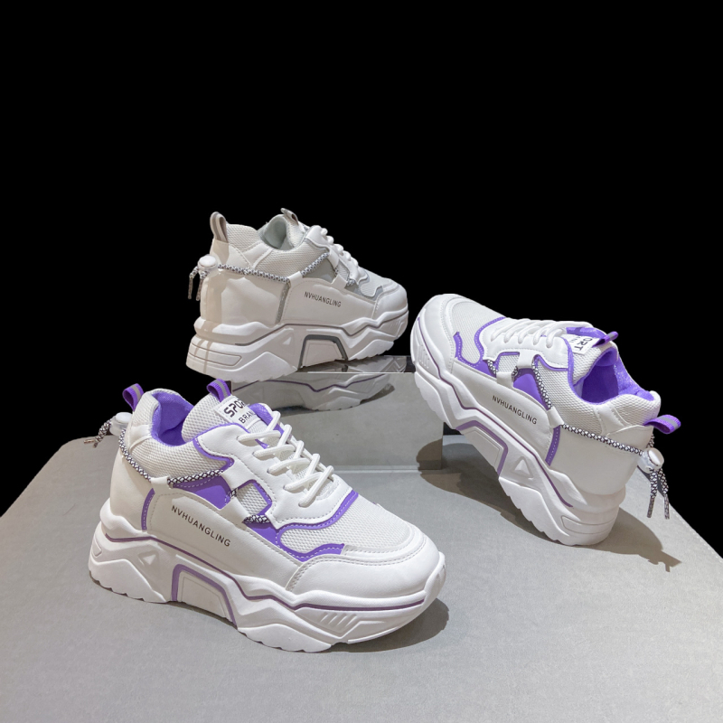 Ženske cipele s debelim potplatom, nove prozračne ulzzang cipele u korejskom stilu, otporne na habanje, udobne bijele, ženske modne cipele, ljeto 2022.