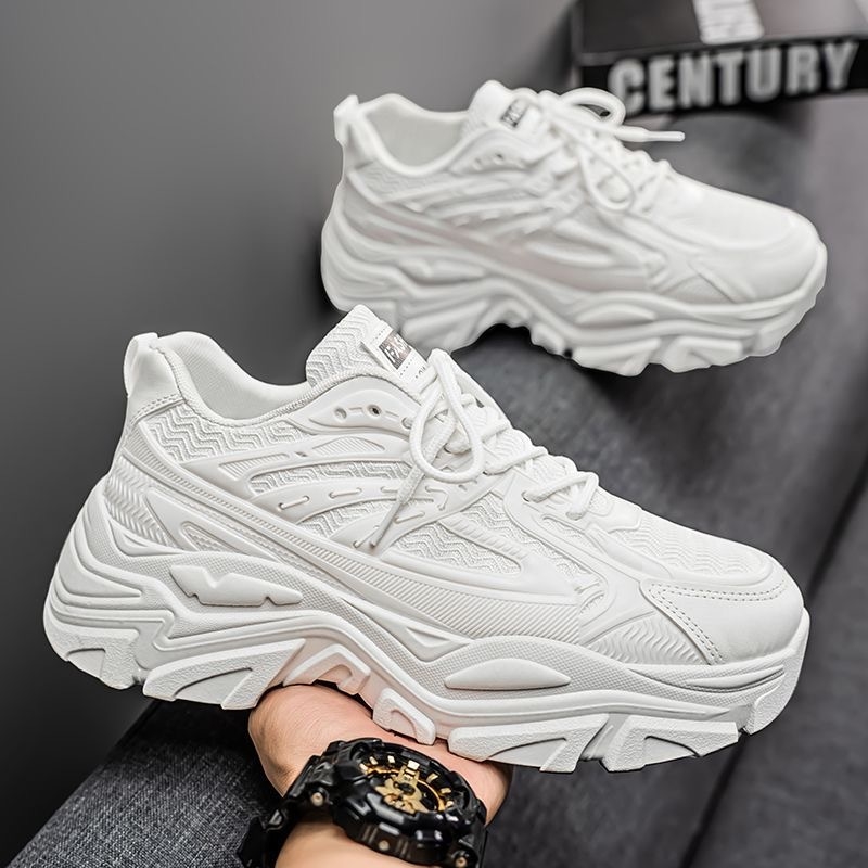 Pantofi de vară pentru bărbați, pantofi albi noi, stil coreean, la modă, cu talpă groasă, sport, casual, Torre, pentru bărbați