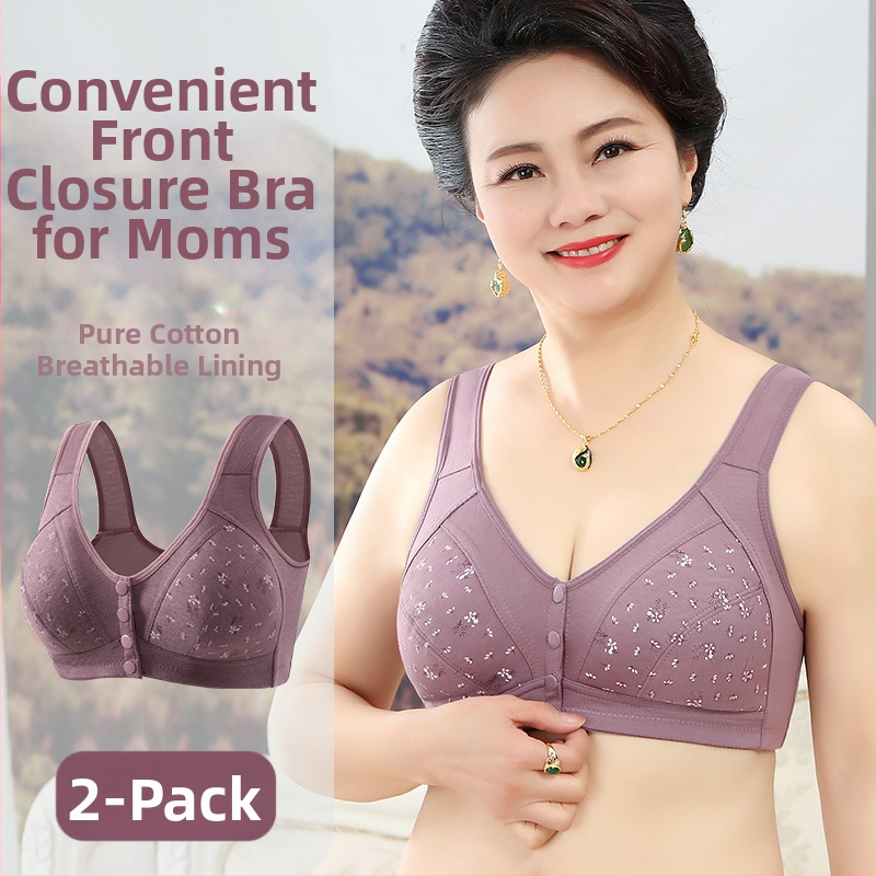 Uus trükitud esipandlaga aluspesu naistele pehme puuvillane vest keskealistele ja eakatele rinnahoidja pluss-suuruses aluspesu naistele