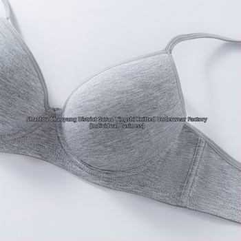 Spetsiaalne piiriülesele kuumale tüdrukule mõeldud rinnahoidja, hingav ja mugav sile puuvillane aluspesu terasest rõngaga kortsuva rinnahoidjaga