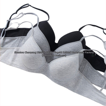 Spetsiaalne piiriülesele kuumale tüdrukule mõeldud rinnahoidja, hingav ja mugav sile puuvillane aluspesu terasest rõngaga kortsuva rinnahoidjaga