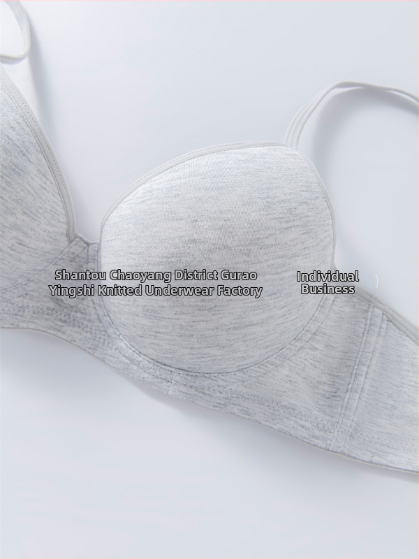 Spetsiaalne piiriülesele kuumale tüdrukule mõeldud rinnahoidja, hingav ja mugav sile puuvillane aluspesu terasest rõngaga kortsuva rinnahoidjaga