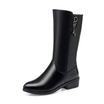 Udobne čizme za snijeg, ženske krznene jednodijelne čizme, mekane kožne ravne vunene čizme srednje veličine, ženske cipele s flis podstavom