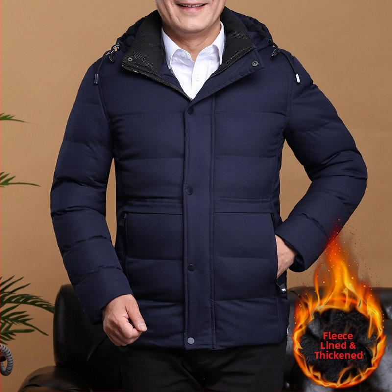 Мъжко зимно яке с полар, дебело топло и памучно подплатено, с памучна подплата, за мъже на бащино облекло