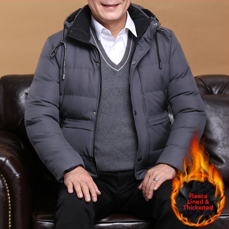 Мъжко зимно яке с полар, дебело топло и памучно подплатено, с памучна подплата, за мъже на бащино облекло