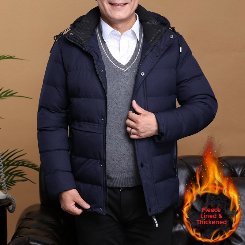 Мъжко зимно яке с полар, дебело топло и памучно подплатено, с памучна подплата, за мъже на бащино облекло