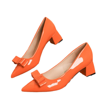 Διασυνοριακό εξωτερικό εμπόριο Ευρωπαϊκά μεγέθη παπουτσιών με χοντρό τακούνι 2025 νέα γυναικεία παπούτσια γραφείου με ψηλά τακούνια με μυτερό φιόγκο