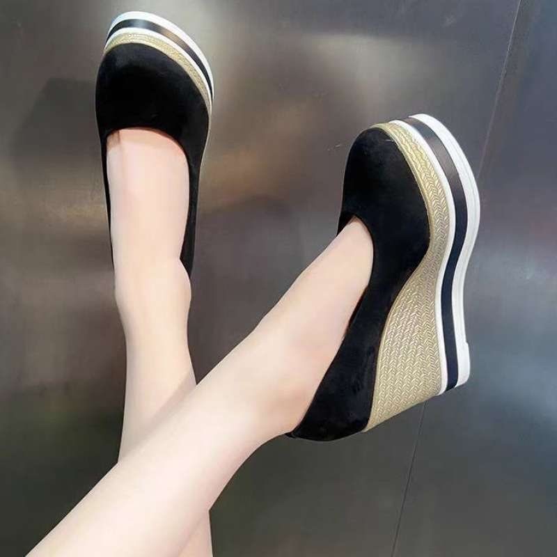 Tocuri înalte pentru femei 2025 nou toc cu platformă pantofi pentru femei fund gros impermeabil masă piele întoarsă cu cap rotund la modă pantofi cu un singur strat, toate potriviți