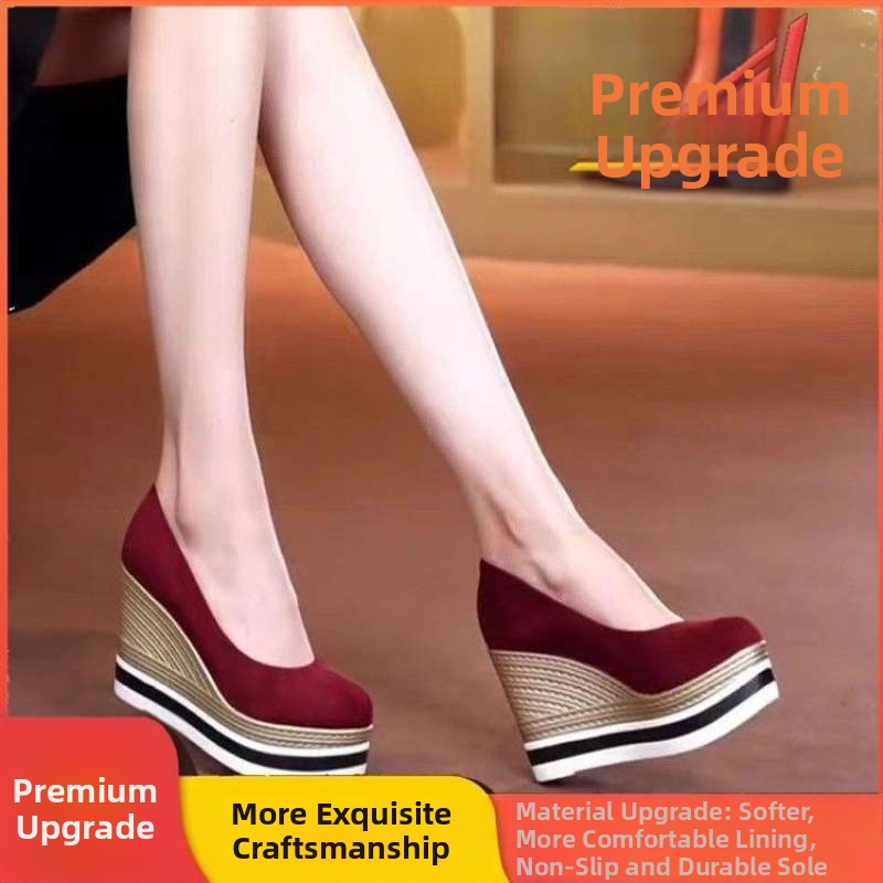 Tocuri înalte pentru femei 2025 nou toc cu platformă pantofi pentru femei fund gros impermeabil masă piele întoarsă cu cap rotund la modă pantofi cu un singur strat, toate potriviți