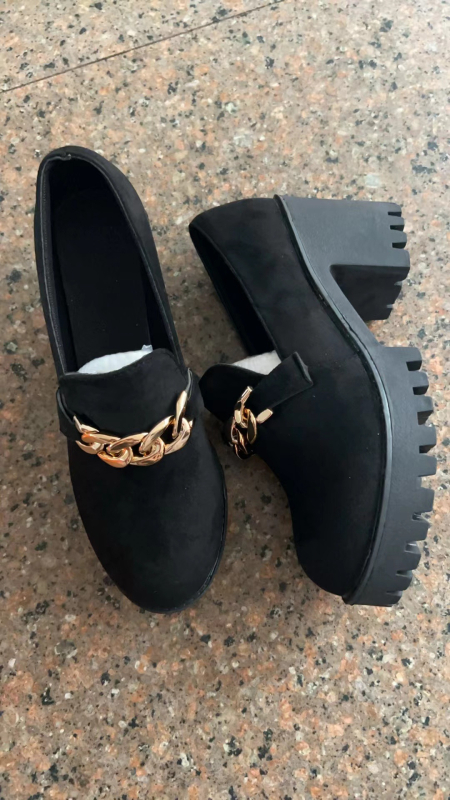 Pantofi de damă din piele, mocasini, 2025, primăvara nouă, Internet, celebrități, tocuri înalte, pantofi de damă, tocuri groase, stil britanic, pantofi la modă cu creștere în înălțime