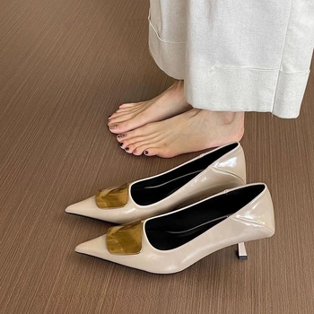 Γυναικεία ψηλοτάκουνα παπούτσια με γαλλική μυτερή μύτη, άνοιξη 2025, νέο σχέδιο niche, κομψά γυναικεία παπούτσια στιλέτο